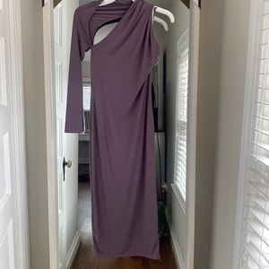 Purple cut out shoulder dress size small brand new